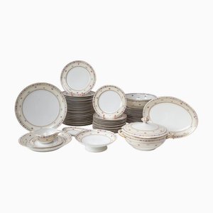 Antique Porcelain Dinnerware Set by Charles Ahrenfeldt for Limoges, 1920s, Set of 55