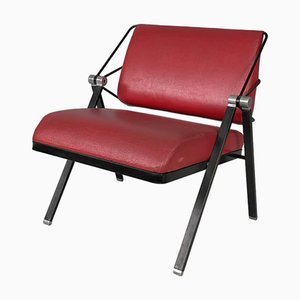 Italian Modern Red Leatherette Chair from Formanova, 1980s