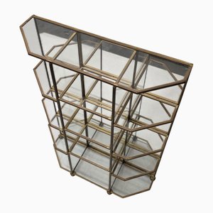 Hollywood Regency Brass Display Case, 1960s-1970s