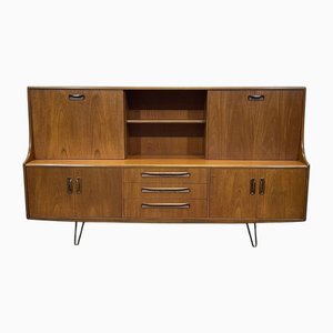 Credenza bar in teak con gambe a compasso di G-Plan, anni '70