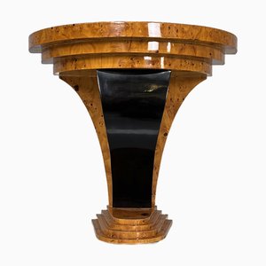 Italian Art Deco Wooden Briar Black Console Table, 1930s