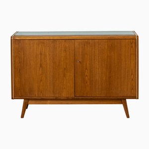 Sideboard with Black Glass Top by Bohumil Landsmann for Jitona, 1970s