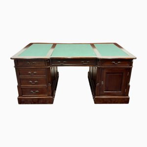 Antique English Chesterfield Partners Desk