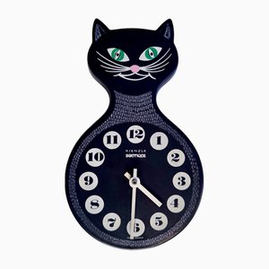 Ceramic Cat Wall Clock from Kienzle Boutique, Germany, 1960s