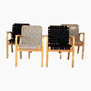 Poltrone modello 45 attribuite ad Alvar Aalto per Artek, anni '70, set di 4