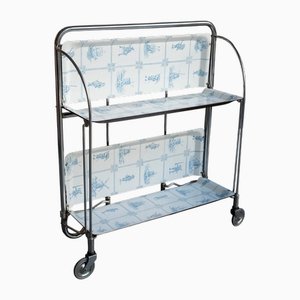 Mid Century Modern Folding Serving Trolley in Chromed Metal, Germany