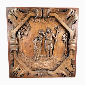 Artista barocco francese, Il Battesimo di Cristo, 1650, Noce