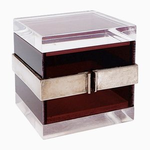 Acrylglas & Silberdose, Italien, 1970er