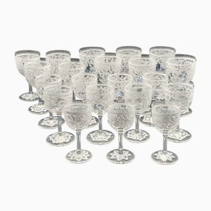 Crystal Glasses by Salviati for Murano, 1950s, Set of 21