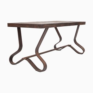 Brutalistischer Couchtisch Adnet zugeschrieben, 1950er