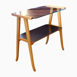 Vintage Nordic Side Table with Magazine Holder, 1970s