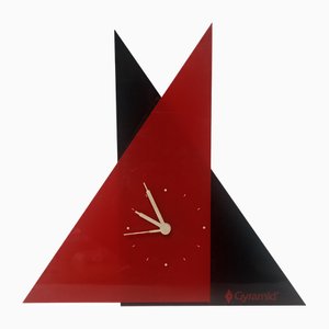 Vintage Postmodern Space Age Acrylic Glass Clock, 1980s