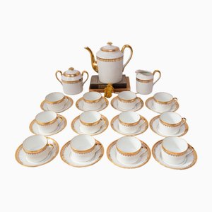 French Porcelain Tea Service for 12 by Jammet Seignolles for Limoges, 1960s, Set of 27