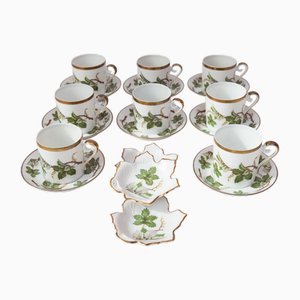 Swedish Vinranka Coffee Service for 8 in Porcelain from Hackefors, 1970s, Set of 19