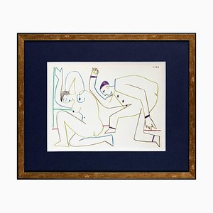 Pablo Picasso, La Comédie Humaine mit Akt, 1954, Lithographie