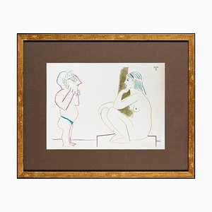 Pablo Picasso, La Comédie Humaine with Nude, 1954, Lithograph
