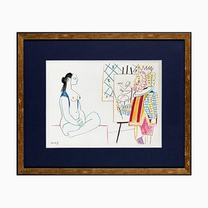 Pablo Picasso, La Comédie Humaine mit Akt, 1954, Lithographie