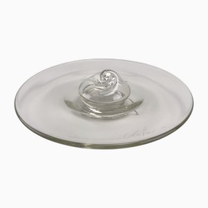 Glasobjekt oder Glasteller von Günther Uecker für Rosenthal, 1975