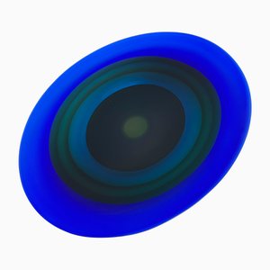 Große Handgefertigte Blaue Glasschale von Timo Sarpaneva für Venini Murano, Italien, 1992