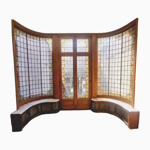 Vertical Painted Glass Roof by Alfred Labille, 20th Century