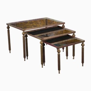 Nesting Tables in the style of Maison Baguès, 1940s, Set of 3