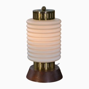 Lampada da tavolo in vetro opalino, Scandinavia, anni '60