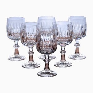 Copas de vino Tango de cristal tallado a mano de Schott Zwiesel, años 50. Juego de 6