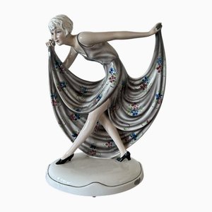 Scultura Art Déco di una ballerina di Josef Lorenzl per Goldscheider Austria, anni '20-'40
