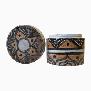 Vintage Naive Trinket Jar in Glazed Ceramic, 1970s