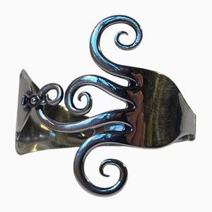 Brazalete de horquilla modernista de plata de J. Thomsen, años 20