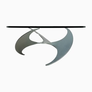 Vintage Propeller Coffee Table in Glass by Knut Hesterberg for Ronald Schmitt, 1960s