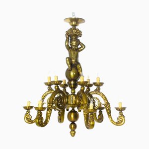 Bronze Kronleuchter mit Korb für Jungen, 1920er