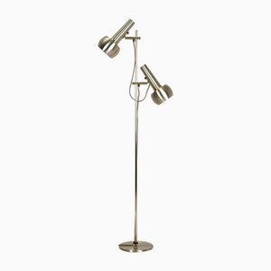 Danish Modern Brass 2-Spot Floor Lamp by Hans Schmidt, 1970s