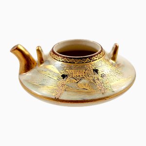 Japanese Meiji Kyoto Satsuma Koro Incense Burner with Bijin Figures by Kotobuki-Dō, 1890s