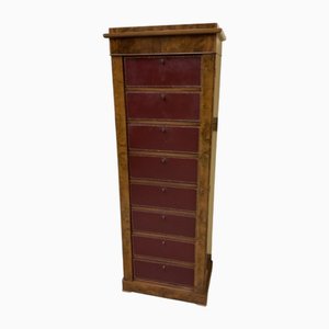 Antique Art Nouveau Archive Cabinet in Walnut Root Wood, 1890s