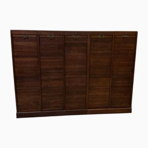 Vintage Art Deco Roller Shutter Archive Cabinet, 1940