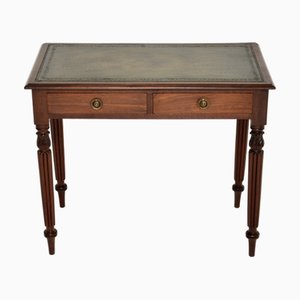 Scrivania vittoriana antica in pelle, metà XIX secolo