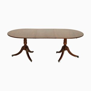 Antique Regency Brass Inlaid Extending Dining Table, 1930s