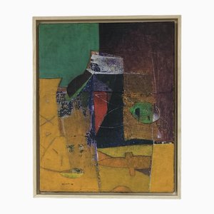 Boris Zaplatil, Yellow Submarine, 1998, Oil and Collage on Canvas