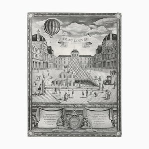 JR, JR et la Pyramide, 2016, Gravure