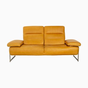 Canapé 2 Places Trovatoore en Cuir Jaune Moutarde de Willi Schillig