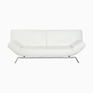 Smala 2-Sitzer Sofa aus cremefarbenem Leder von Ligne Roset