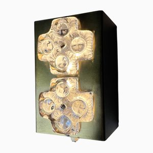 Wall Lamp in Ice Glass and Brass