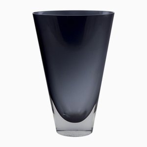 Vaso artistico in vetro blu e grigio di Kaj Franck per Nuutajärvi Notsjö, Finlandia, 1967