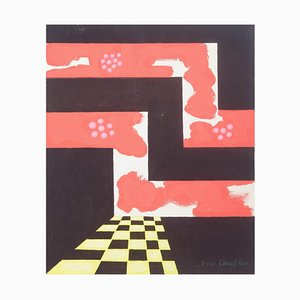 Osmund Hansen, Abstract Composition, 1977, Gouache on Paper