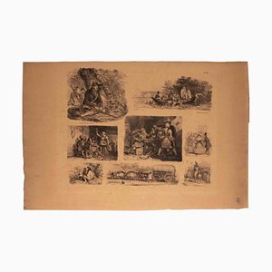 Auguste Raffet, Croquis pour les Enfants, Lithograph, 1829