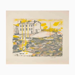 Henri Van Moe, Marine Landscape, Lithograph, Mid-20th Century