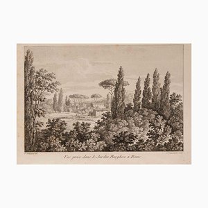 Charles Chancourtois, Vue prise dans le jardin..., Eau-forte, Début du XIXe siècle