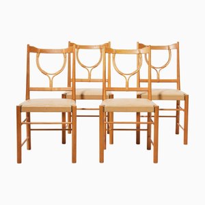 Cherry and Leather Model 2238 Dining Chairs by Josef Frank for Svenskt Tenn, Sweden, 1957, Set of 4