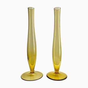 Vasi Art Nouveau in vetro ambrato, 1920, set di 2